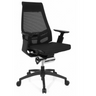 Ammattitason toimistotuoli GENIDIA SMART BLACK mustalla verkkoverhoilulla ja käsinojilla, valmistaja hjh OFFICE