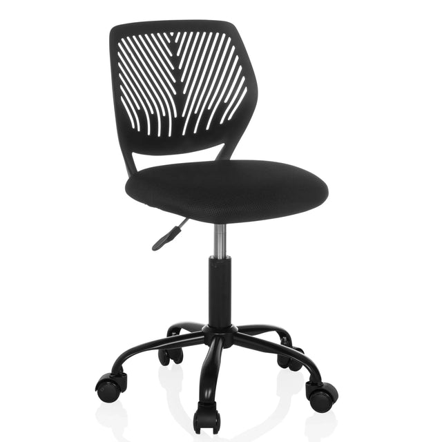 Musta Lasten pyörivä tuoli KID QB hengittävällä selkänojalla ja pyörillä, valmistaja hjh OFFICE