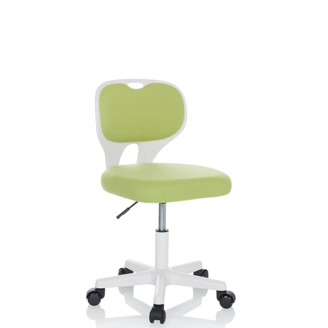 Vihreä Lasten pyörivä tuoli KIDDY TOP W valkoisella rungolla ja pyörillä, valmistaja hjh OFFICE