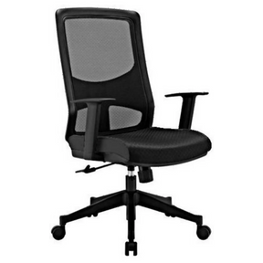 Ammattitason toimistotuoli LAVITA mustana verkkoselkänojalla ja käsinojilla, valmistaja hjh OFFICE