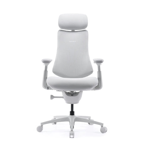 High End -toimistotuoli LiberNovo Omni Pro valkoinen niskatuella ja käsinojilla, valmistaja Libernovo