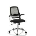 Musta Home Office -toimistotuoli MIKO B ECO verkkoselkänojalla ja kiiltävällä jalustalla, valmistaja hjh OFFICE