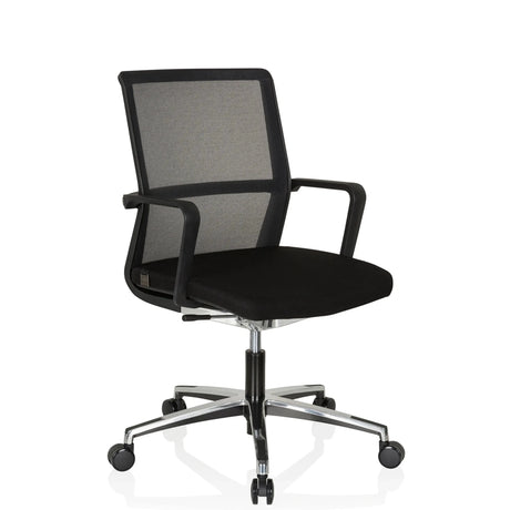 Musta Ammattitason toimistotuoli MOVE-TEC NET 3D verkkoselkänojalla ja kiiltävällä tähtijalalla, valmistaja hjh OFFICE