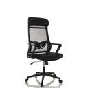 Musta Home Office -toimistotuoli NEKEO verkkoselkänojalla ja käsinojilla, valmistaja hjh OFFICE