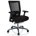 High End -toimistotuoli NOVA PRO ALU mustana verkkoselkänojalla ja kiiltävällä jalustalla, valmistaja hjh OFFICE
