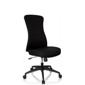 Musta Ammattitason toimistotuoli OFFICE XT kangasverhoilulla ja viidellä pyörällä, valmistaja hjh OFFICE