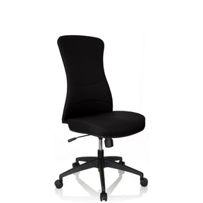 Musta Ammattitason toimistotuoli OFFICE XT kangasverhoilulla ja viidellä pyörällä, valmistaja hjh OFFICE