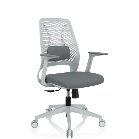 Harmaa Home Office -toimistotuoli PARFERIO W verkkoselkänojalla ja pyörillä, valmistaja hjh OFFICE