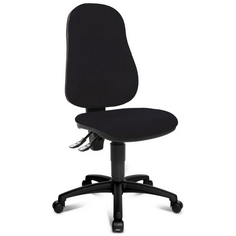 Musta Home Office -toimistotuoli POINT 60 kangasverhoilulla ja pyörillä, valmistaja Topstar
