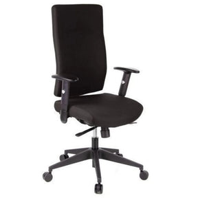 Musta Ammattitason toimistotuoli PRO-TEC 300, jossa on korkea selkänoja ja käsinojat pyörillä, valmistaja hjh OFFICE