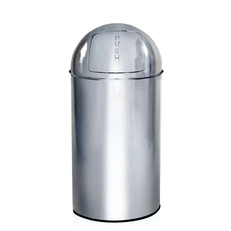 Roskakori PUSH 50L kiiltävää kromia, push-kansi, valmistaja hjh OFFICE