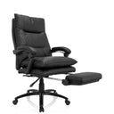 Musta Home Office -toimistotuoli RELAX CL 200 keinonahasta ulosvedettävällä jalkatukella, valmistaja MyBuero