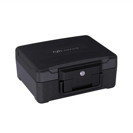 Musta Tallelokero Safe Compact Slim tukevalla kuorella ja lukolla, valmistaja hjh OFFICE