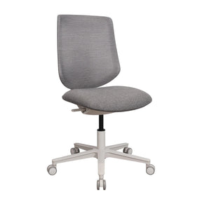 Home Office -toimistotuoli Sitflex Lady harmaalla kangasverhoilulla ja valkoisella ristikojalalla pyörillä, valmistaja hjh OFFICE