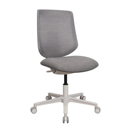 Home Office -toimistotuoli Sitflex Lady harmaalla kangasverhoilulla ja valkoisella ristikojalalla pyörillä, valmistaja hjh OFFICE