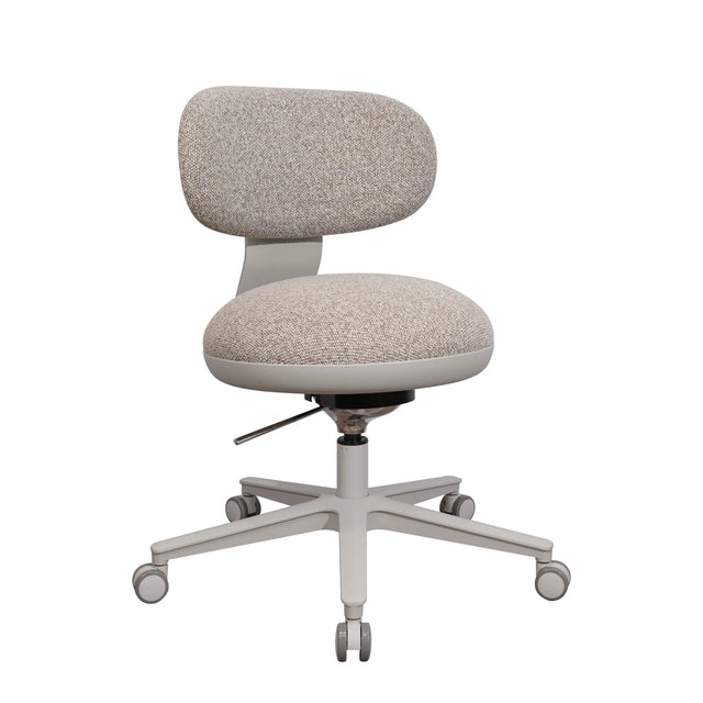 Home Office -toimistotuoli SITMOTION W harmaalla kangasverhoilulla ja vaalealla ristikojalalla pyörillä, valmistaja hjh OFFICE
