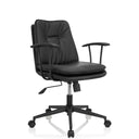 Musta Home Office -toimistotuoli SMALLO keinonahkaverhoilulla ja käsinojilla, valmistaja hjh OFFICE