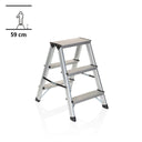 Alumiiniset taitettavat tikkaat SOLID kolmella askelmalla ja 59 cm korkeudella, valmistaja hjh OFFICE