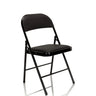Musta kokoontaittuva tuoli TUDELA keinonahkaverhoilulla ja metallirungolla, valmistaja hjh OFFICE