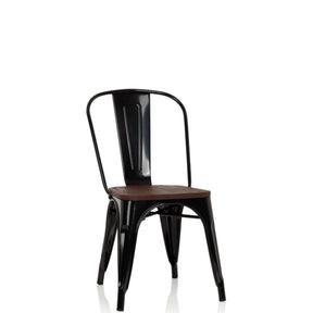 Musta Bistrotuoli VANTAGGIO COMFORT W tummalla puisella istuimella ja metallirungolla, valmistaja hjh OFFICE