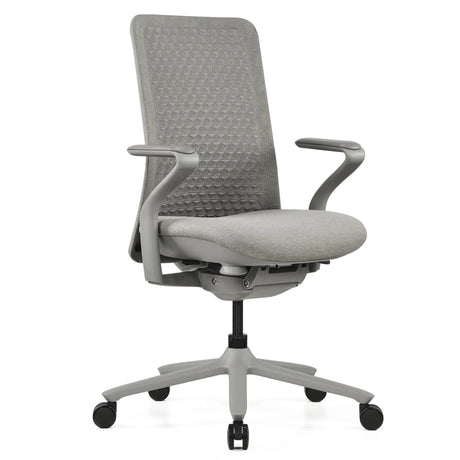 High End -toimistotuoli VERVIO harmaana verkkoselkänojalla ja käsinojilla, valmistaja hjh OFFICE