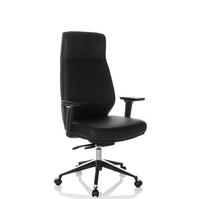 Musta Ammattitason toimistotuoli VITORO ECO keinonahkaverhoilulla ja käsinojilla, valmistaja hjh OFFICE