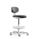 Työtuoli WORK MF2 W tummanharmainen, valkoinen tähtijalka ja jalkarengas, valmistaja hjh OFFICE