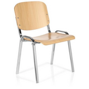 Nelijalkainen tuoli XT 600 C H vaaleaa pyökkiä, kromattu metallirunko ja käsinojat, valmistaja hjh OFFICE