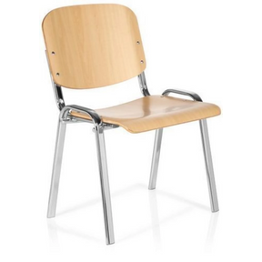 Nelijalkainen tuoli XT 600 C H vaaleaa pyökkiä, kromattu metallirunko ja käsinojat, valmistaja hjh OFFICE