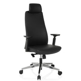 Musta Ammattitason toimistotuoli YUCANO I niskatuella ja kiillotetulla tähtijalalla, valmistaja hjh OFFICE