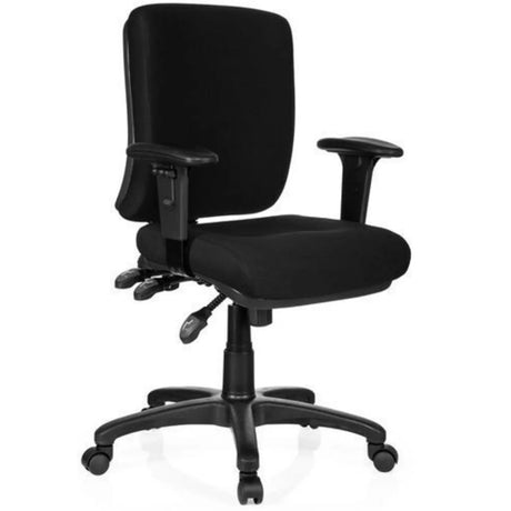 Musta Ammattitason toimistotuoli ZENIT BASE käsinojilla ja pyörillä, valmistaja hjh OFFICE