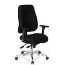 Musta Ammattitason toimistotuoli ZENIT COMFORT käsinojilla ja kiiltävällä jalustalla, valmistaja hjh OFFICE