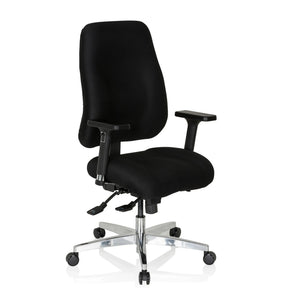 Musta Ammattitason toimistotuoli ZENIT COMFORT käsinojilla ja kiiltävällä jalustalla, valmistaja hjh OFFICE
